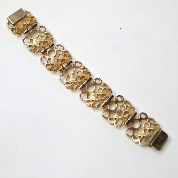 Vintage Robert Larin Gold Tone Brutalist Modernist Bracelet Designer Signed 60s - Picture 11 of 14